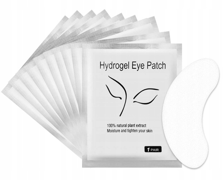 Gélové náplasti HydroGel na oči - 100ks, predlžovanie rias SILVER & BLACK