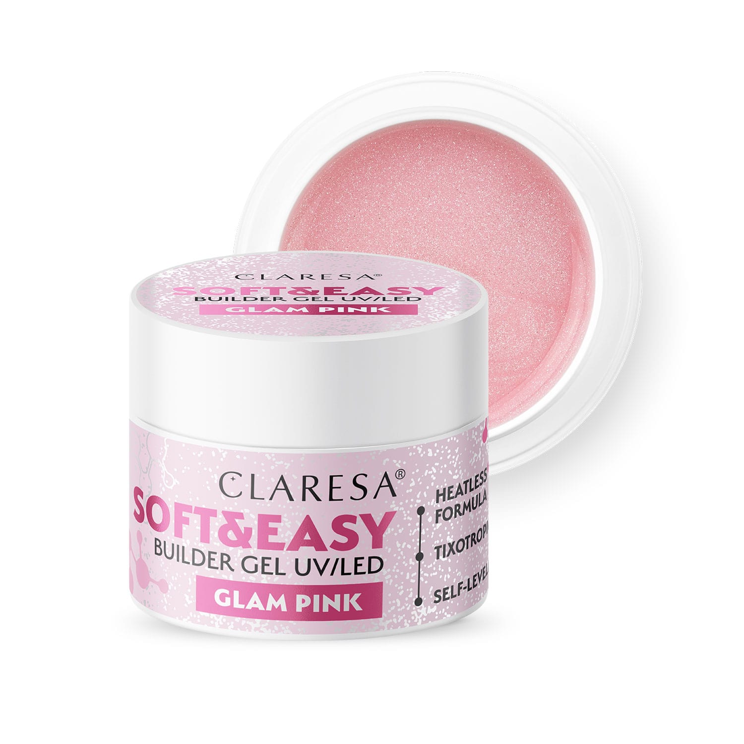 CLARESA SOFT&EASY stavebný gél GLAM PINK - 90g