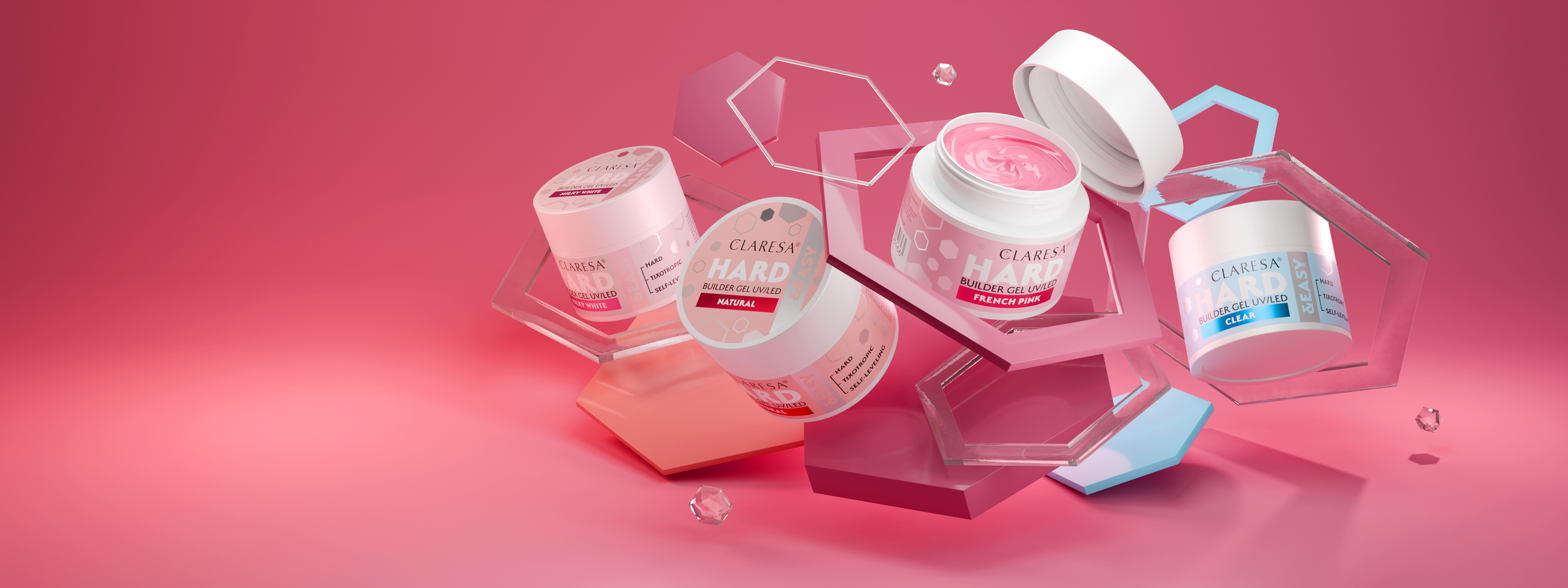 CLARESA HARD&EASY stavebný gél NATURAL - 12g
