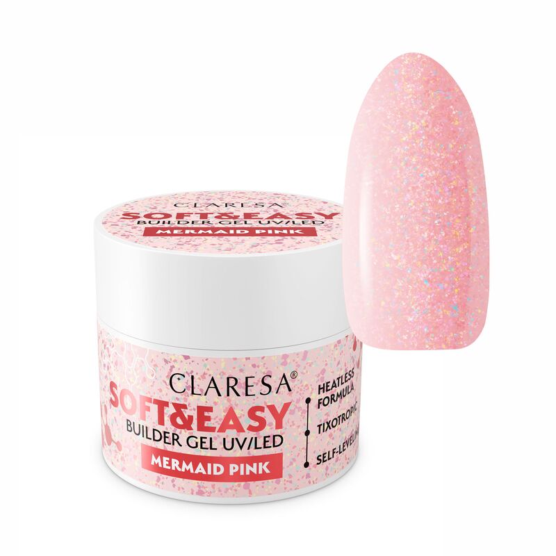 CLARESA SOFT&EASY stavebný gél MERMAID PINK - 45g