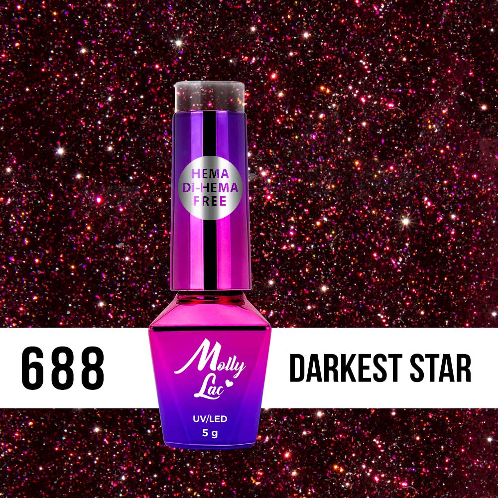 Gél lak MOLLY LAC Shocking Shine Darkest Star 5ml č.688