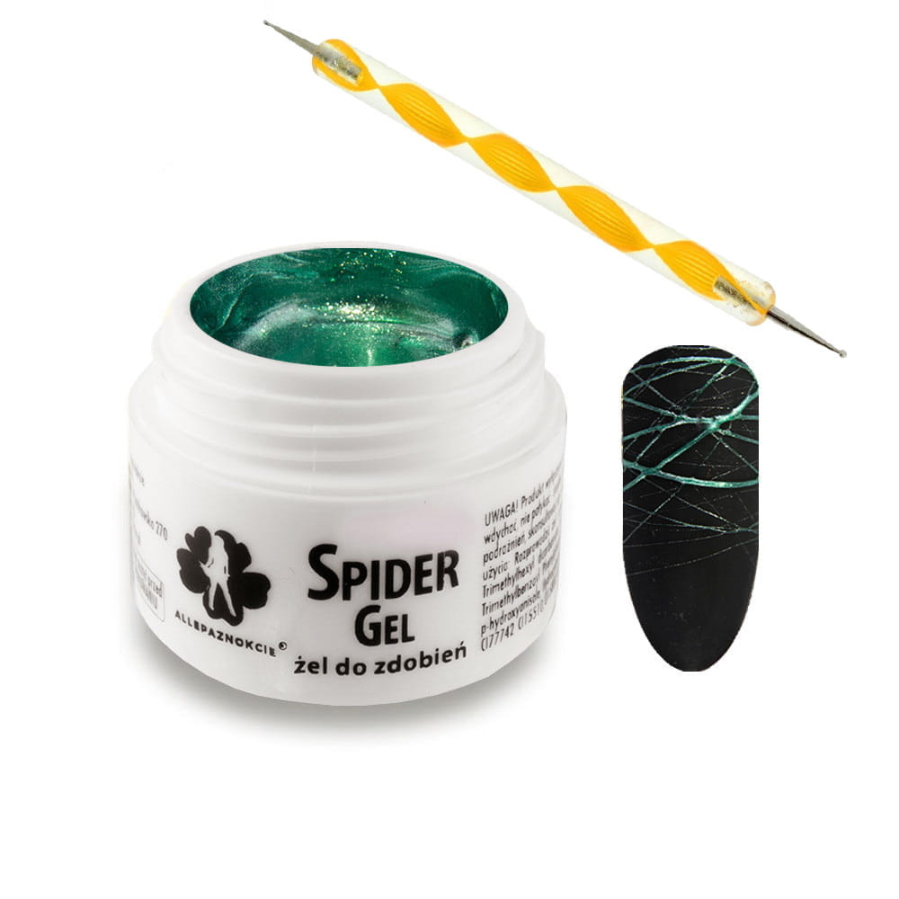 UV Gél Spider - turquoise metalic