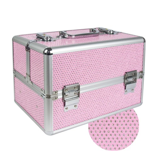 Kufrík kozmetický -  M ružový so zirkónmi