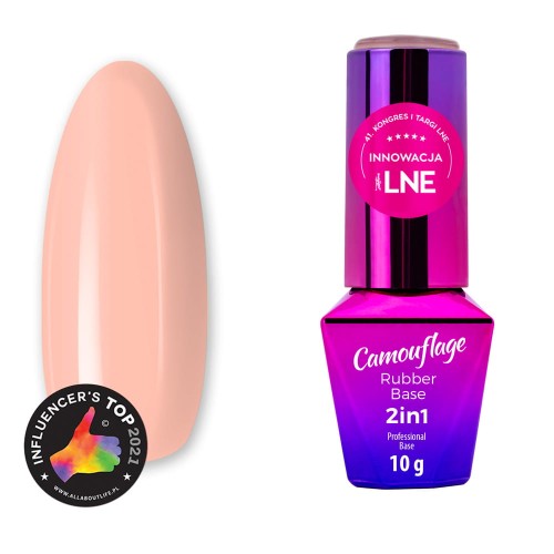 Báza RUBBER BASE 2v1 Camouflage Nectarine Nude MOLLY LAC 10ML