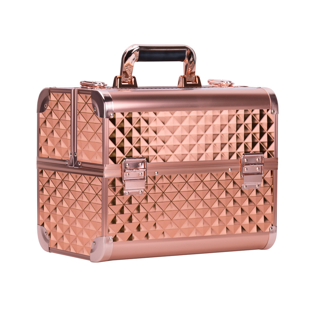 Kufrík kozmetický - L Rose Golden Diamond 3D - rose golden kovanie