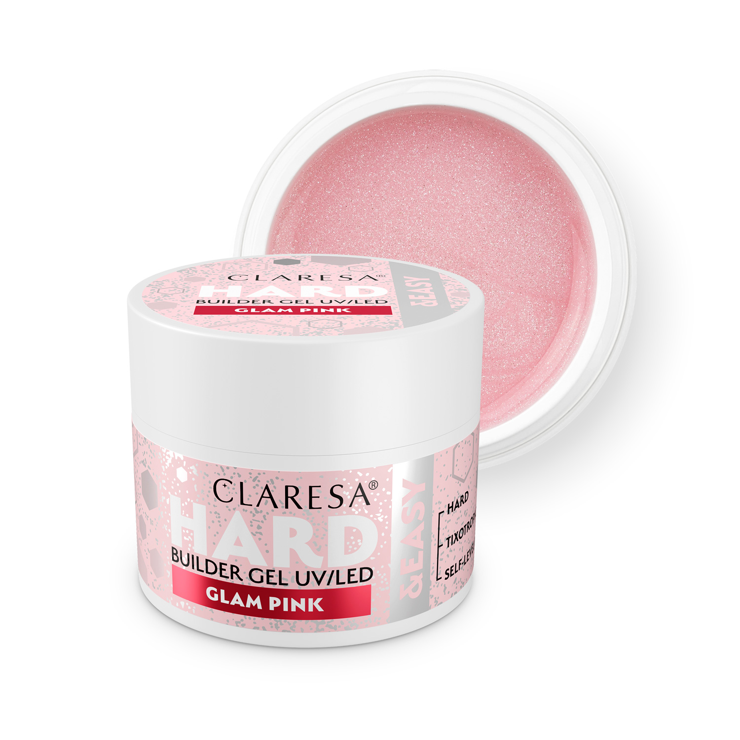 CLARESA HARD&EASY stavebný gél GLAM PINK - 12g