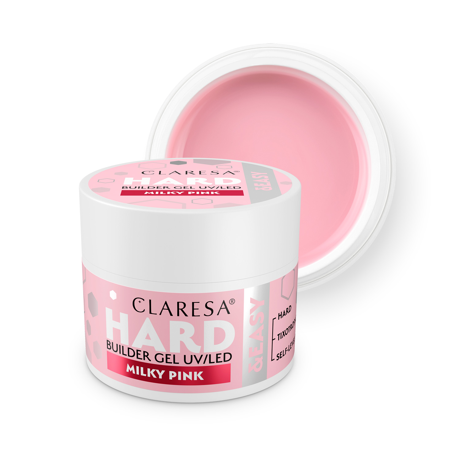 CLARESA HARD&EASY stavebný gél MILKY PINK - 12g