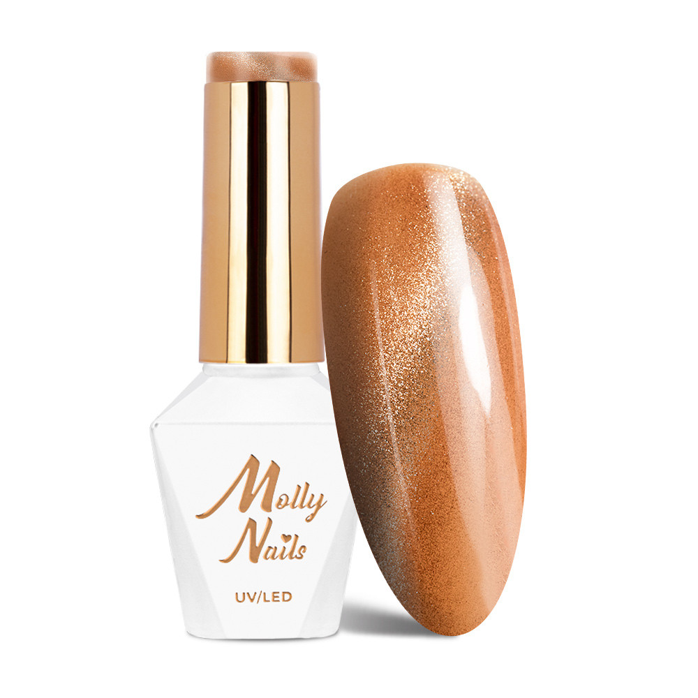 Gél lak MOLLY NAILS Yellows Cat Eye Metallic č.214 HEMA/Di-HEMA Free 8g