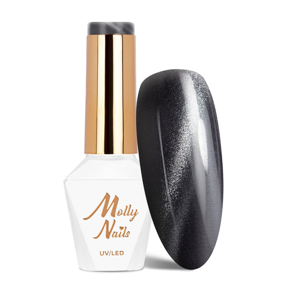 Gél lak MOLLY NAILS Blacks Cat Eye Metallic č.217 HEMA/Di-HEMA Free 8g