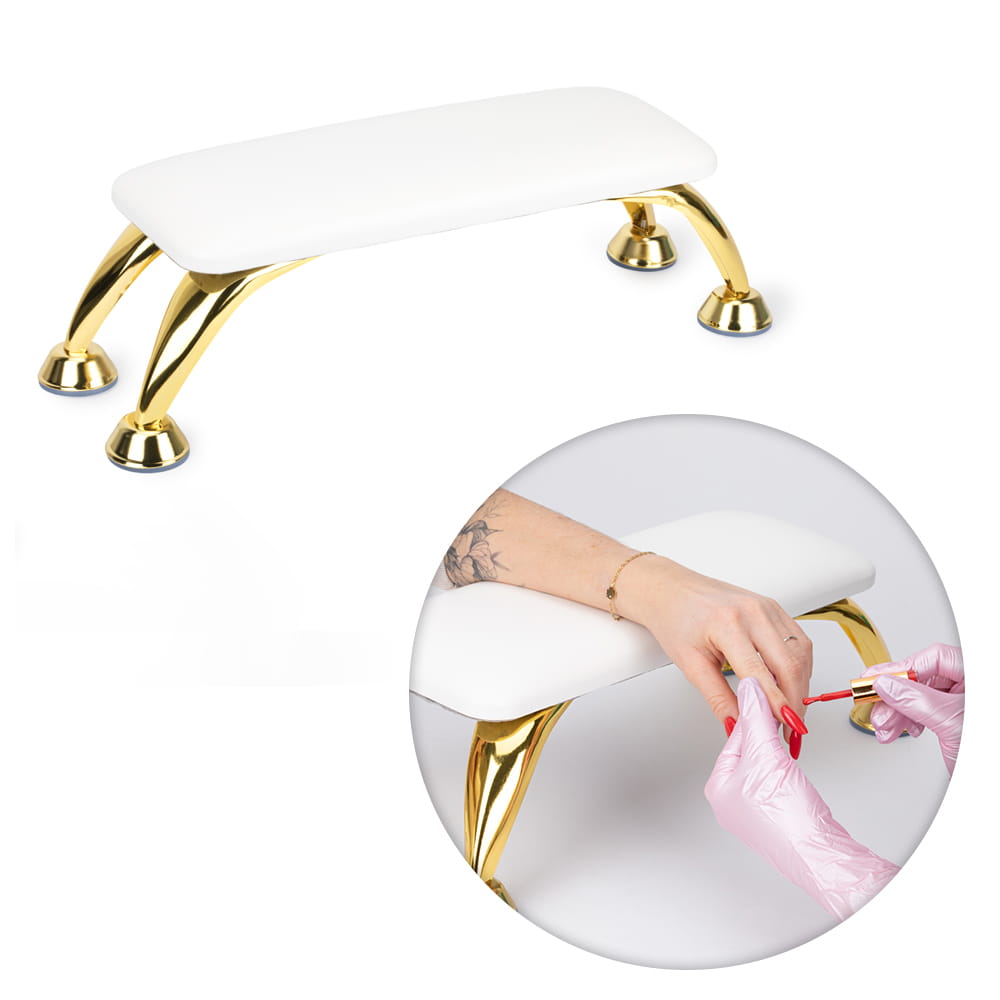 Podložka pod ruku Molly Nails stojanová bielo zlatá