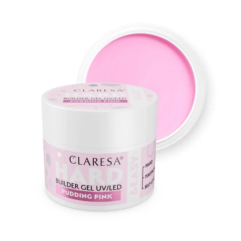CLARESA HARD&EASY stavebný gél PUDDING PINK - 12g