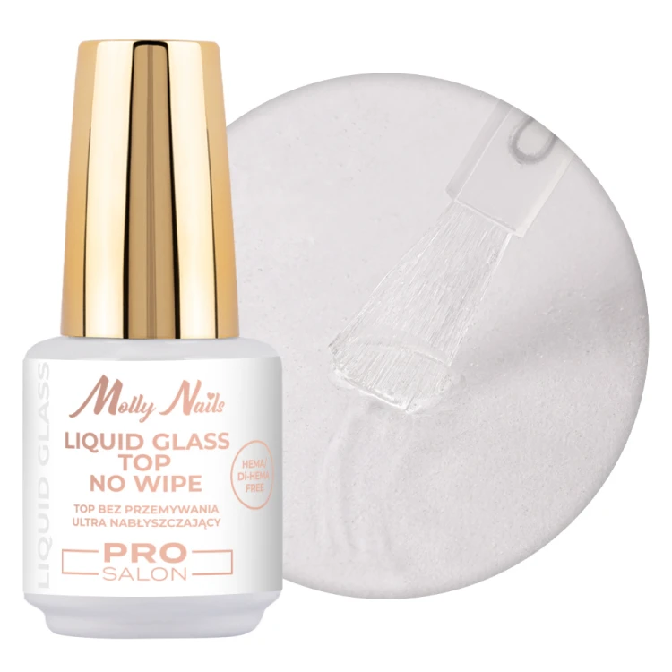 TOP LIQUID GLASS no wipe Pro Salon Molly Nails 15g