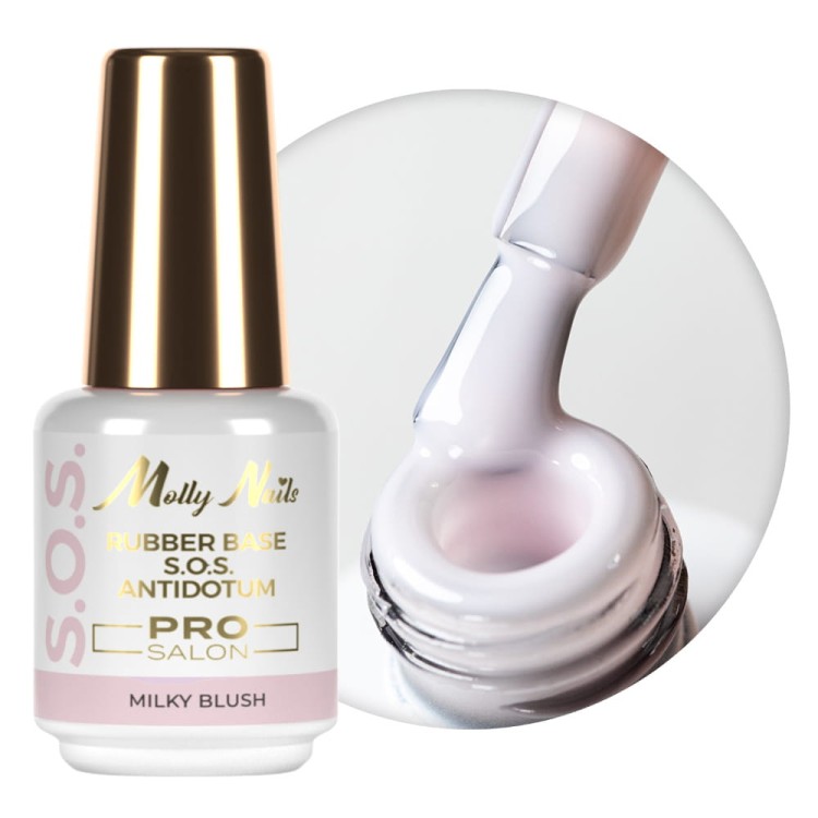 Rubber Base S.O.S Antidotum Pro Salon Molly Nails MILKY BLUSH 15g