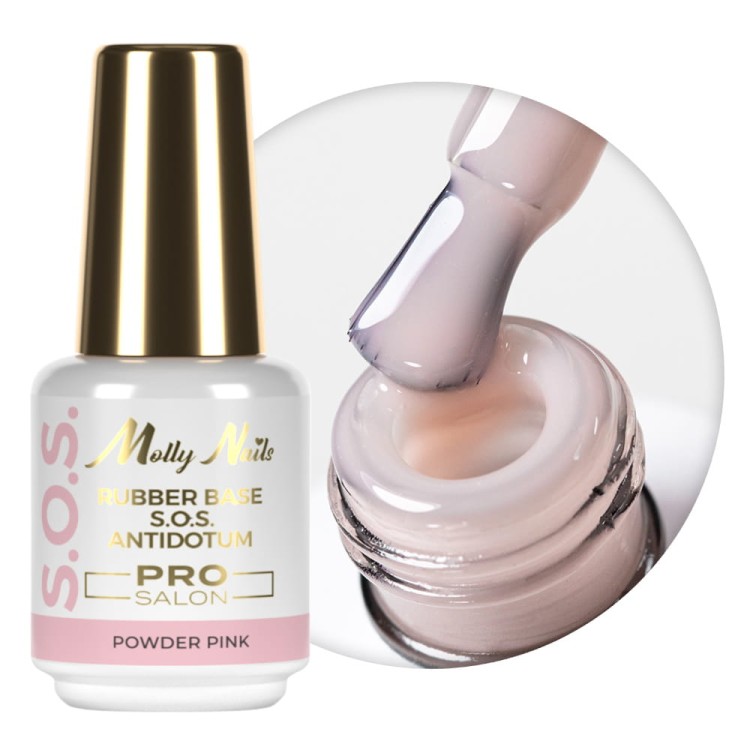 Rubber Base S.O.S Antidotum Pro Salon Molly Nails POWDER PINK 15g