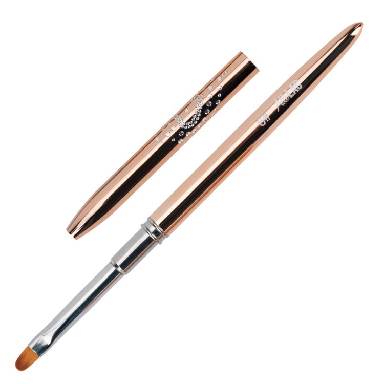 Štetec na gél oválny skladací č.6 rose gold