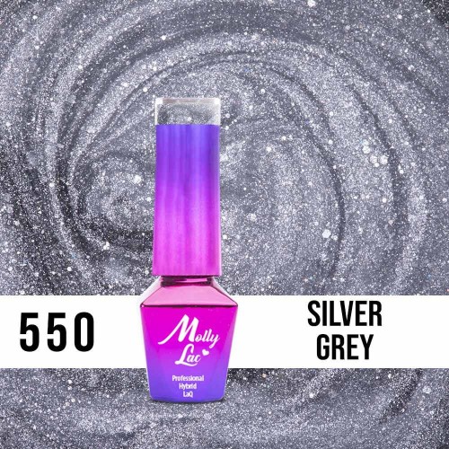 MOLLY Gél lak MOLLY LAC Foxy eyes Silver grey 5ml  č.550