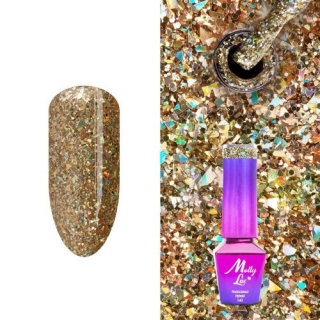 Gél lak MOLLY LAC Crushed Diamonds Lady in Gold 5ml  č.535